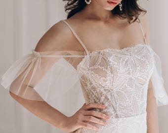 Boho Lace Wedding Dress: Layered Skirt Bridal Gown, Summer Wedding