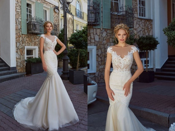 flowing lace wedding dresses