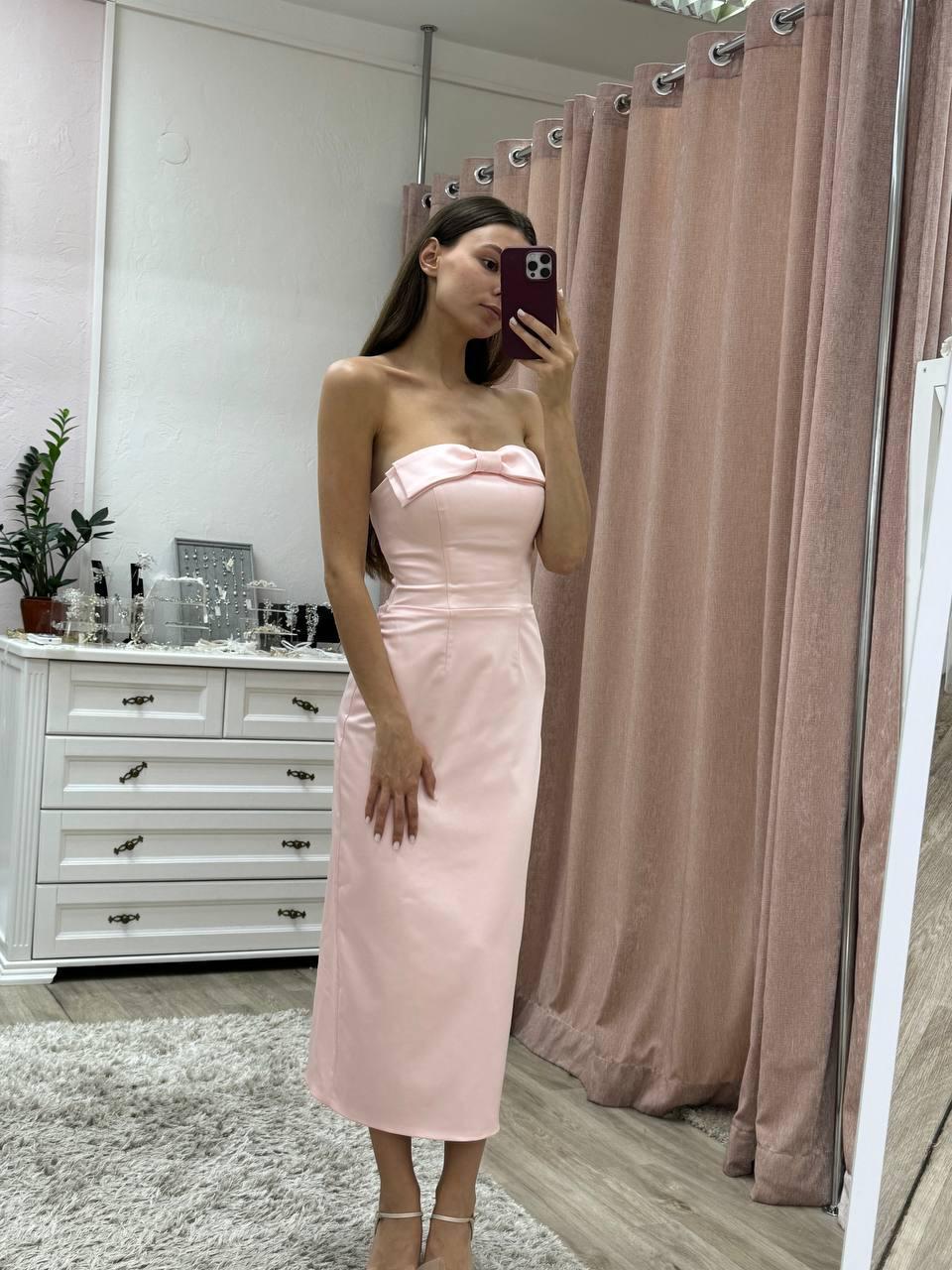 corset midi dress pink Draped satin corset midi dress  Color: Light pink  RASARIO Online Boutique 34 (FR) / Light pink