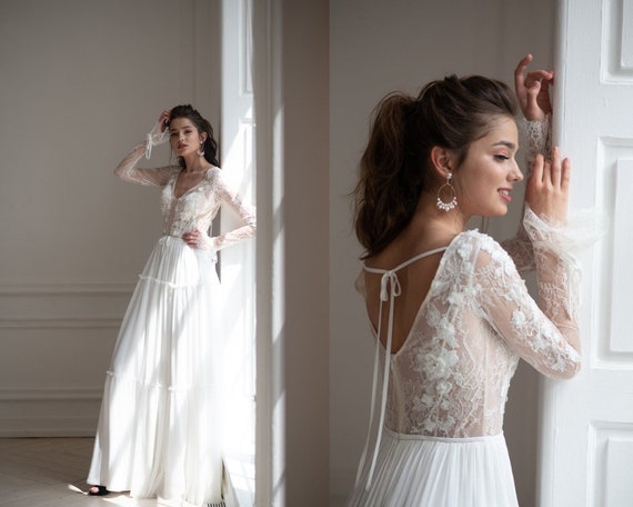 rustic bohemian wedding dress