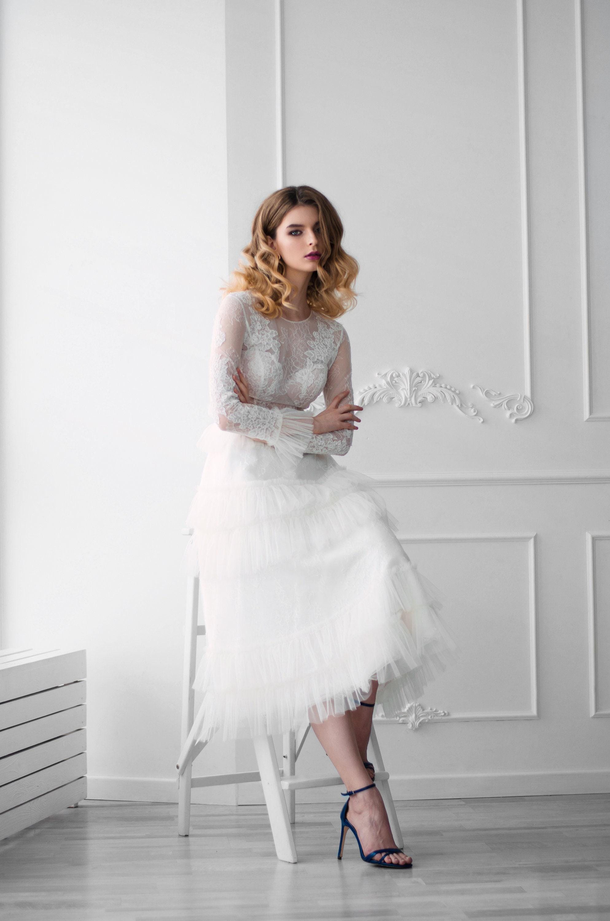 50s short wedding dress Vintage Short Wedding 50s Vintage Wedding Dress 1950s Satin Wedding Dress Vintage 1950's Tea Length Wedding