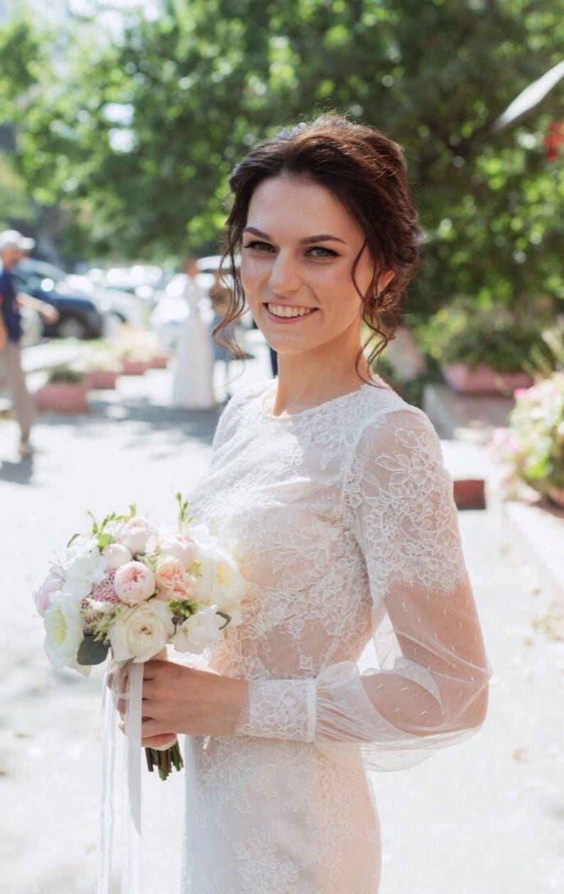 50s wedding dress, lace tea length bridal gown, cocktail or prom midi dress image 4