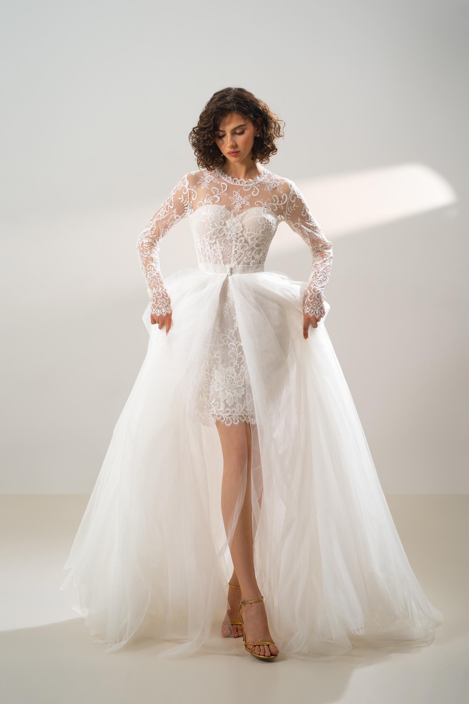 Guipure Lace Long Sleeve Wedding Dress - Etsy Guipure Lace Long Sleeve Wedding Dress - Etsy