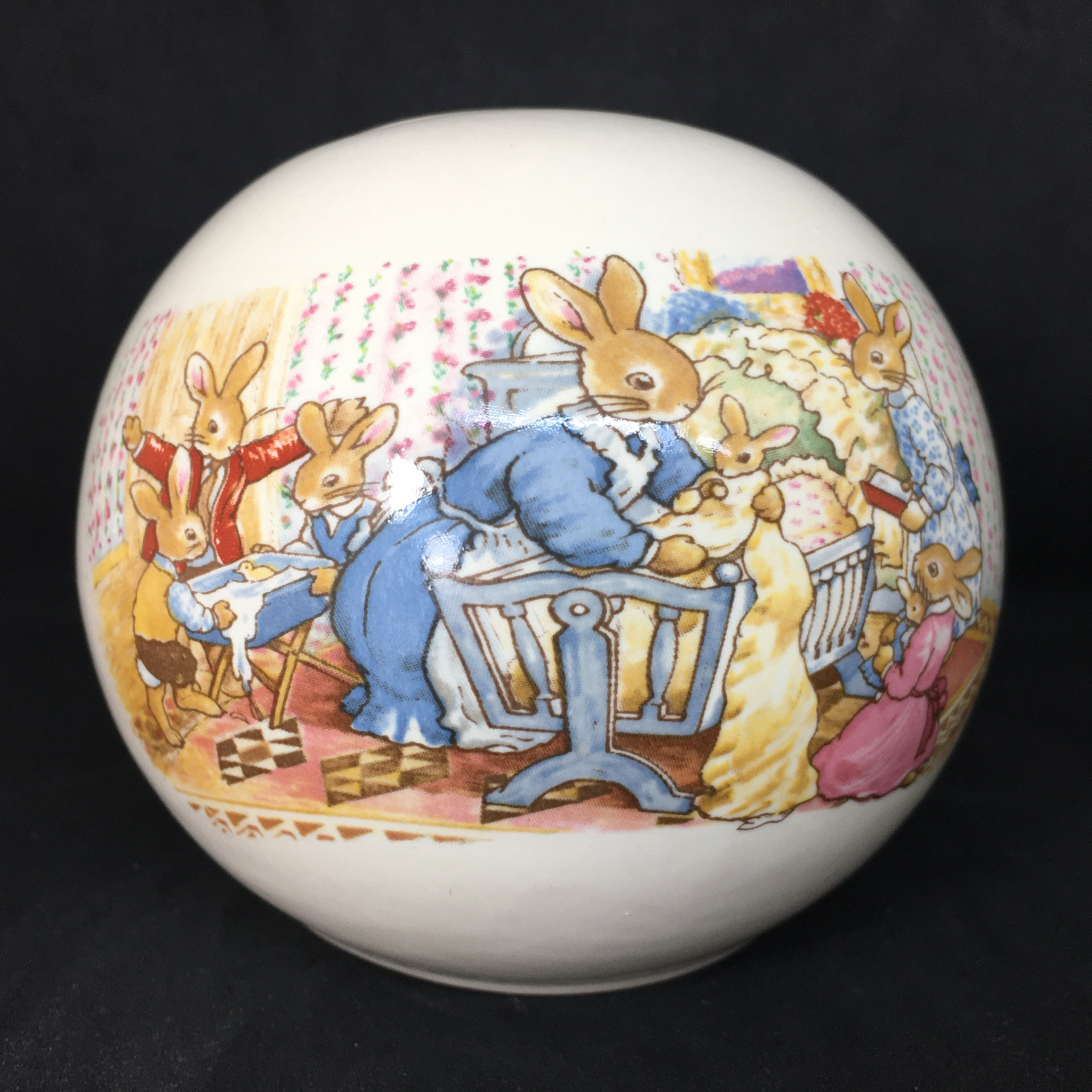Vintage Royal Doulton Bunnykins Christening Gift Round Ball Baby Money