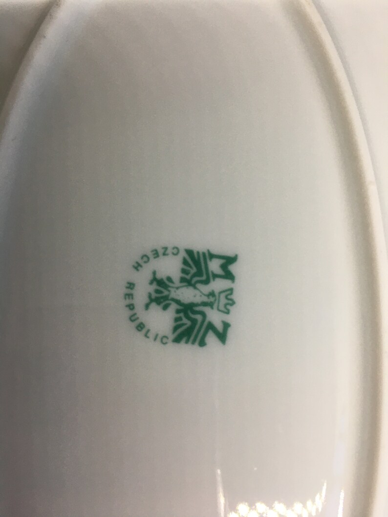 Vintage MZ Czech Republic Fine Porcelain Large Plate Platter Etsy