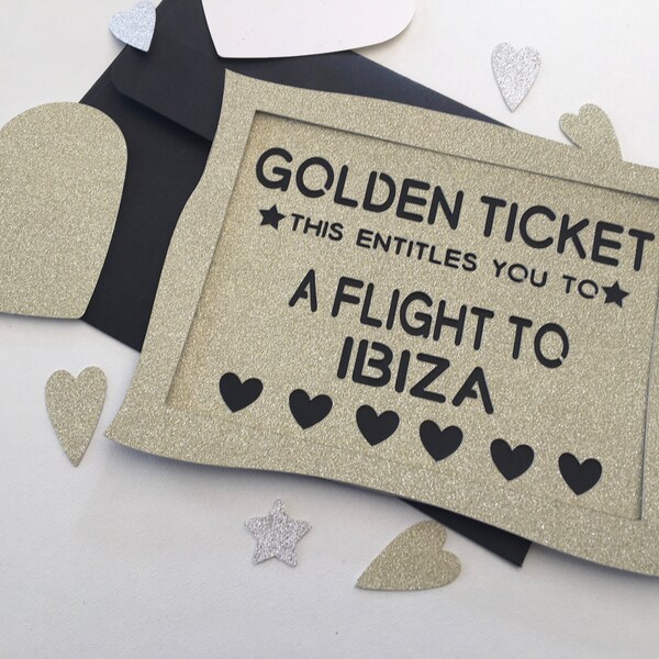 Personalised GOLDEN TICKET gift, Golden ticket VOUCHER,  Gift voucher, Gift experience. Gift coupon, Friend gift, Mum gift, Dad gift, Unique