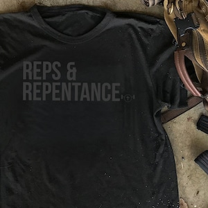 Reps and Repentance, Workout Shirts, Motivational Mens Shirts, Mens Shirts, Christian Gifts For Men, Faith Shirt, Mens Tshirts, Gym Shirt