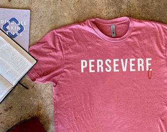 Men's Weightlifting Shirt, Persevere, Faith Shirt, Christian Shirts, Mens Shirt, Gym Gift, Motivational Clothing, Workout Gift for Husband