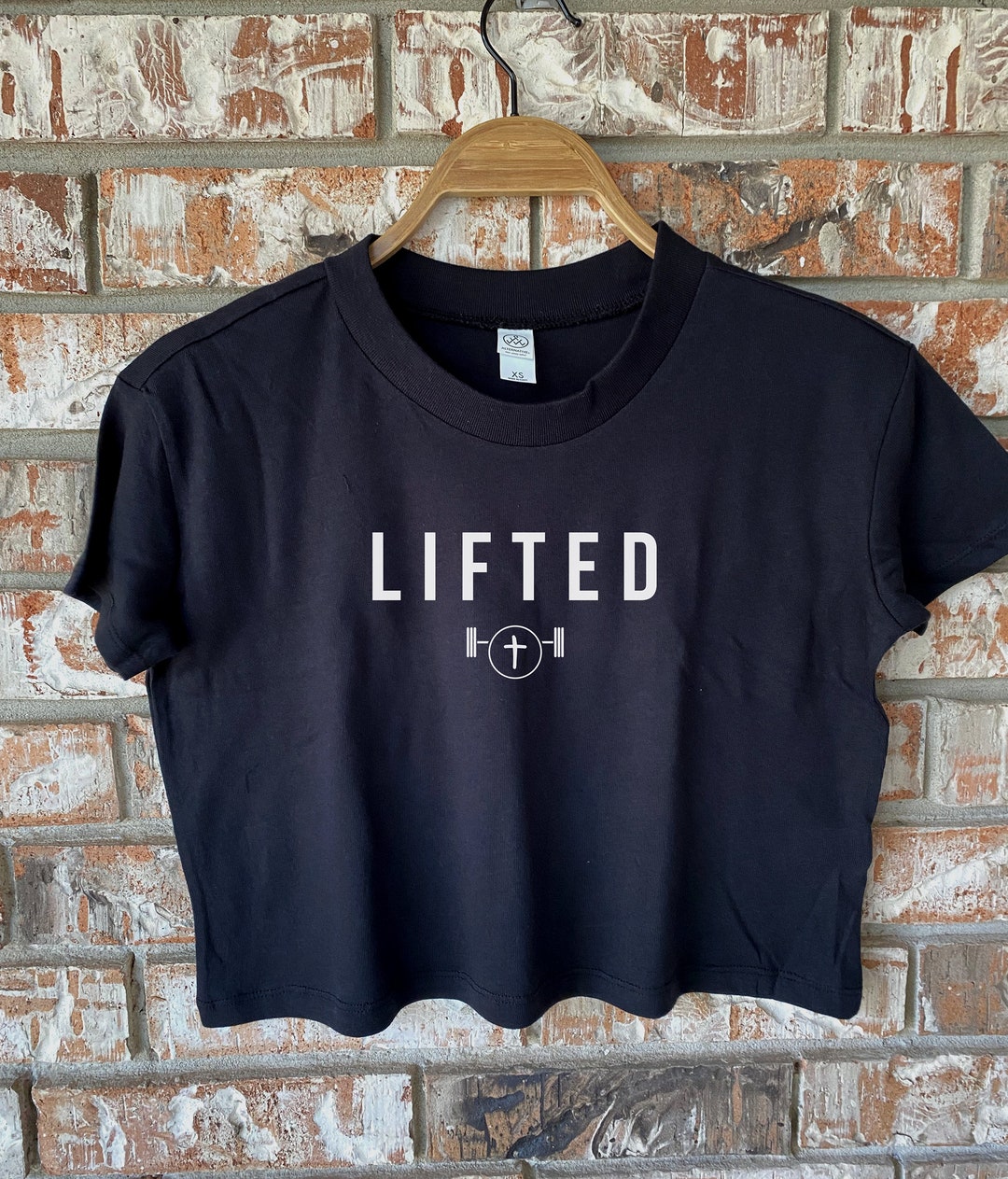 Lifted, Gym Crop Top, Christian Gift for Women, Workout Shirt for Women ...