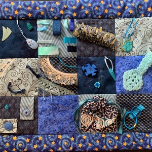 Bold Blue’s   fidget quilt   21”X 17”