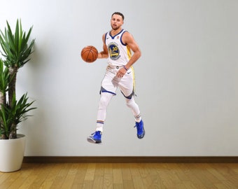 Steph Curry Inspired Basketball Player Wall Decal – Action Sports Wall Art Sticker for Bedroom, Game Room, Teen Decor