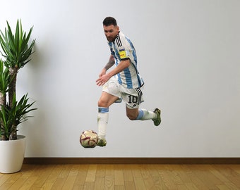 Lionel Messi, Argentina, World Cup, Soccer Sticker, Futbol Sticker, Fathead Style Wall Decal Sticker, World Cup Sticker, Wall Decoration
