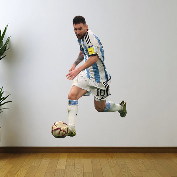 Lionel Messi, Argentina, World Cup, Soccer Sticker, Futbol Sticker, Fathead Style Wall Decal Sticker, World Cup Sticker, Wall Decoration