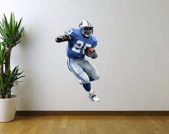 Barry Sanders Wandtattoo Fußballspieler - Action Sport Wandsticker für Schlafzimmer, Spielzimmer, Jugend Dekor