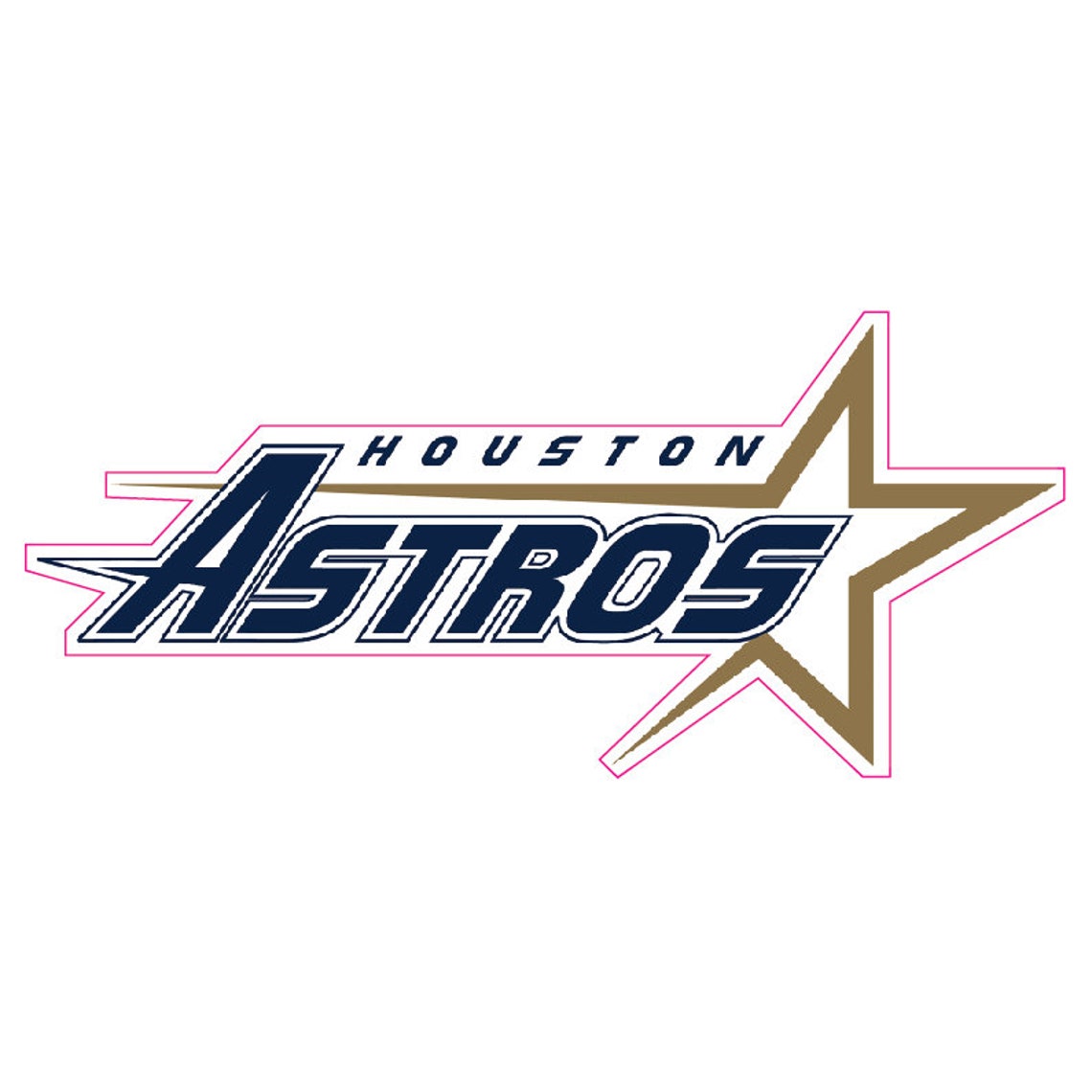 Houston Astros Vintage Logo 19951999 Sticker Vinyl Wall Decal Etsy