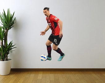 Zlatan Ibrahimovic Wall Sticker, AC Milan Soccer Decal, Futbol Fathead Style Wall Decal, Soccer Gift for Boys, Soccer Gifts, AC Milan Decor