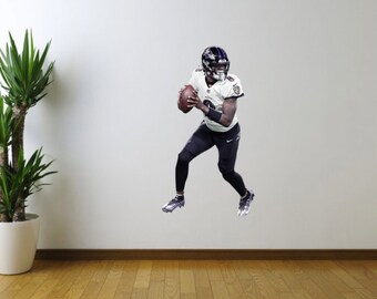 Lamar Jackson Football Player Wandtattoo - Action Sport Wandsticker für Schlafzimmer, Spielzimmer, Teen Dekor