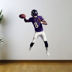 Lamar Jackson Baltimore Ravens Purple Jersey Football Fathead Style Wall Decal Sticker
