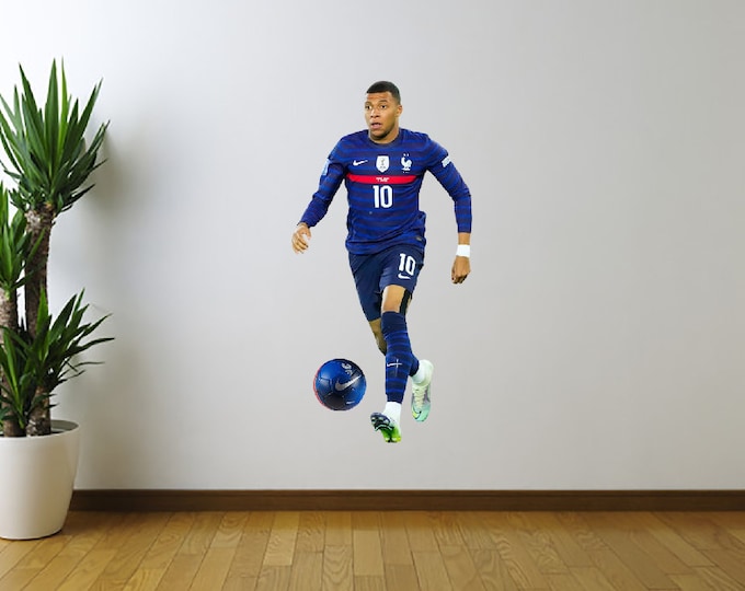 Kylian Mbappé, France, Soccer, Futbol Fathead Style Wall Decal Sticker