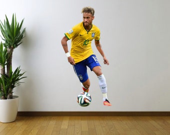 Neymar, Brazilië, voetbal, Futbol Fathead stijl muur sticker