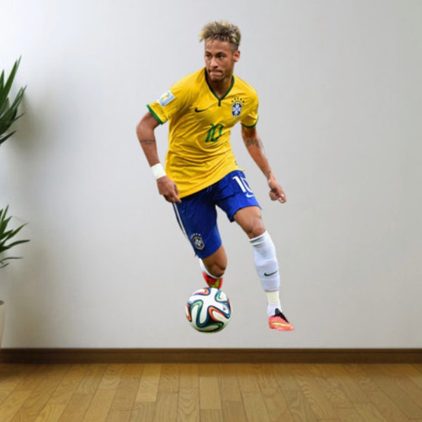 Neymar, Brazil, Soccer, Futbol Fathead Style Wall Decal Sticker