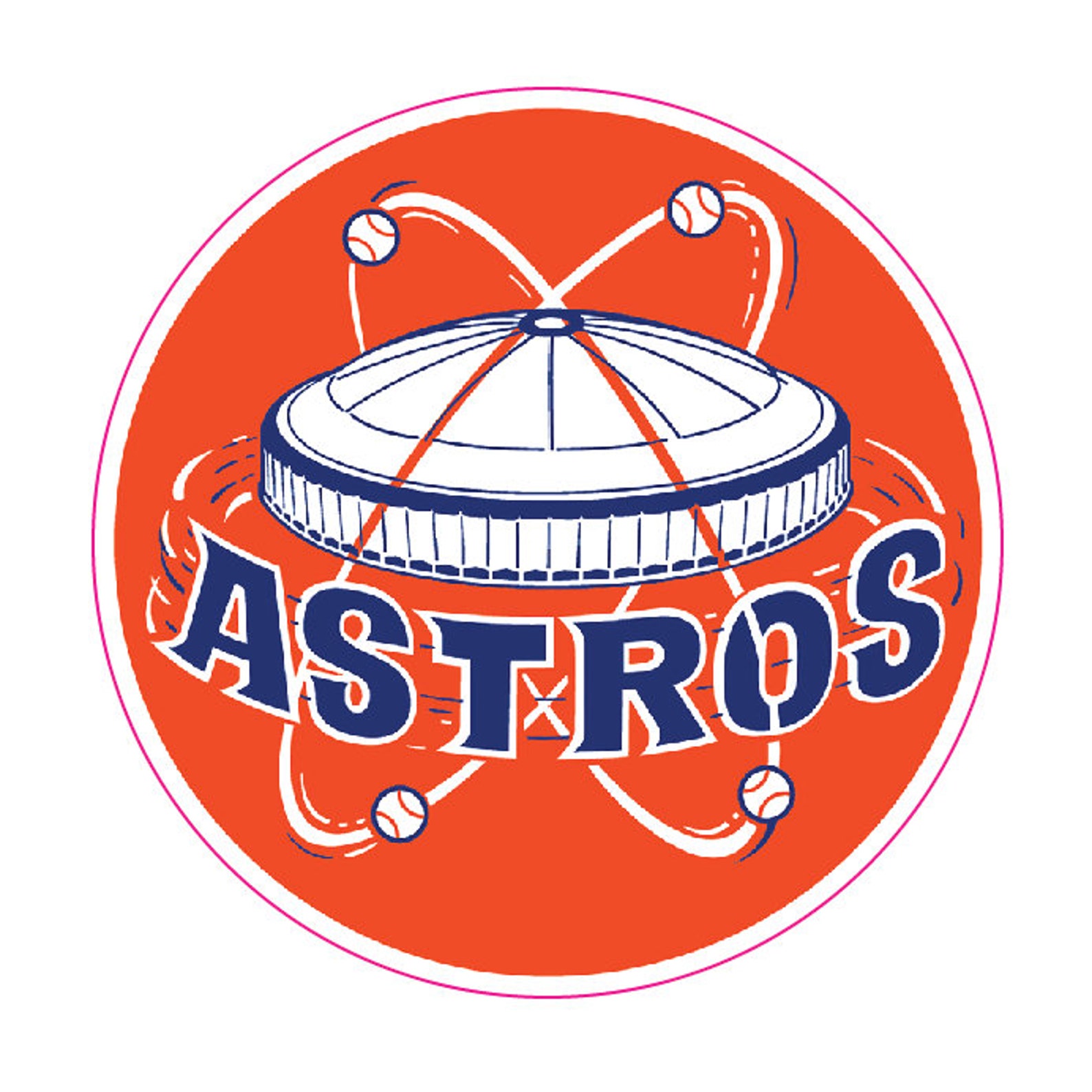 Houston Astros Vintage Logo 1965 1976 Sticker Vinyl Wall Decal Etsy