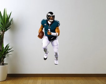 Jalen Hurts Football Player Wandtattoo - Action Sport Wandaufkleber für Schlafzimmer, Spielzimmer, Teen Dekor