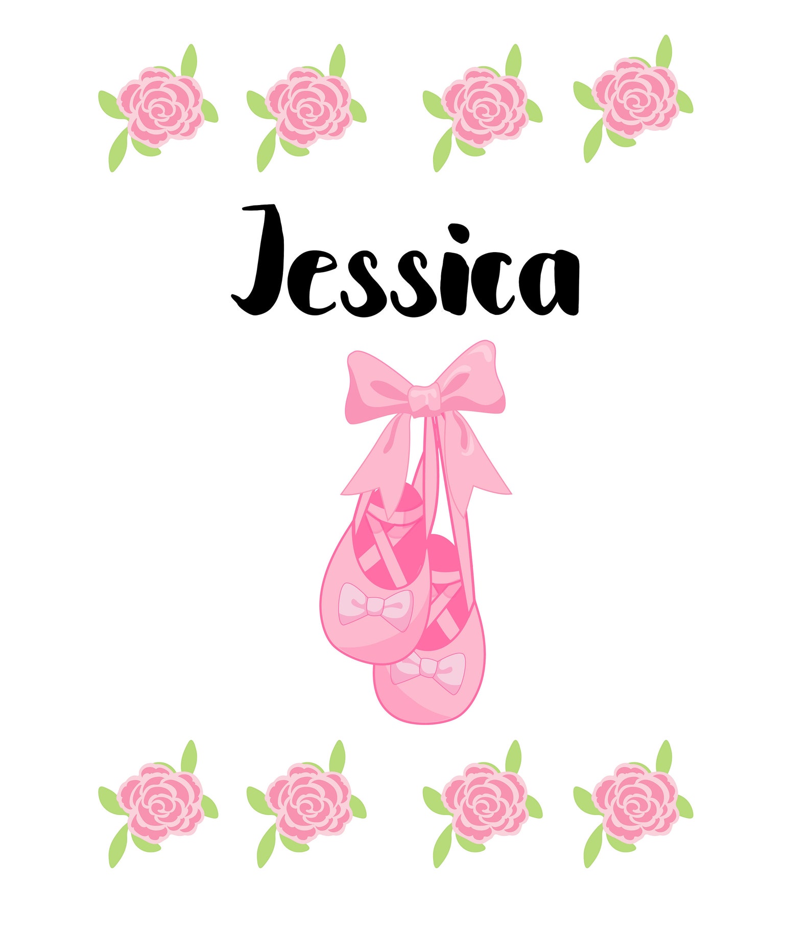 customized ballet shoes decor, dancer, printable, girl's room, nursery, instant download