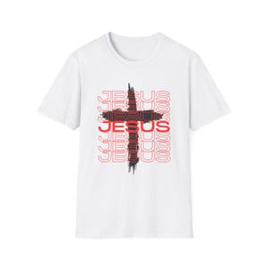 0725-Jesus and Cross- Celebrating Jesus, Softstyle T-Shirt Christian Inspirational Tee, Religious Shirt for Men Women, Cross Faith Apparel