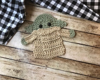 CROCHET PATTERN- Baby Green Alien Applique