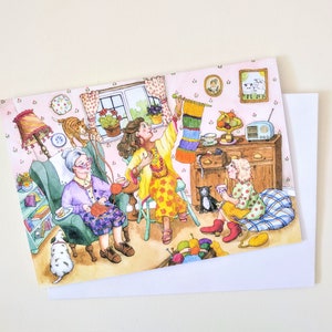 Happy Days Blank Greetings Card. - Knit and Natter
