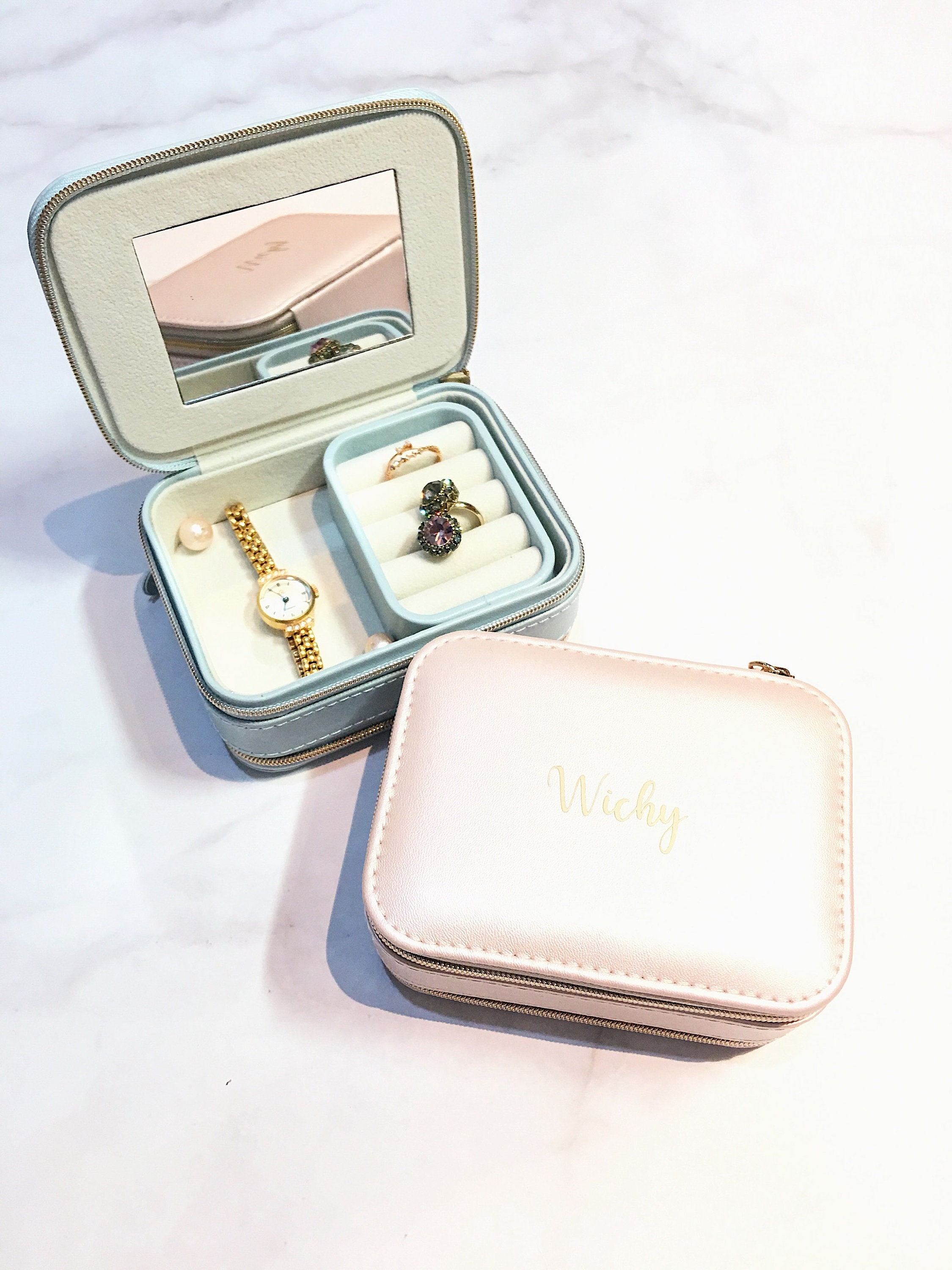 Personalized jewelry box Jewelry organizer Jewelry travel case Etsy