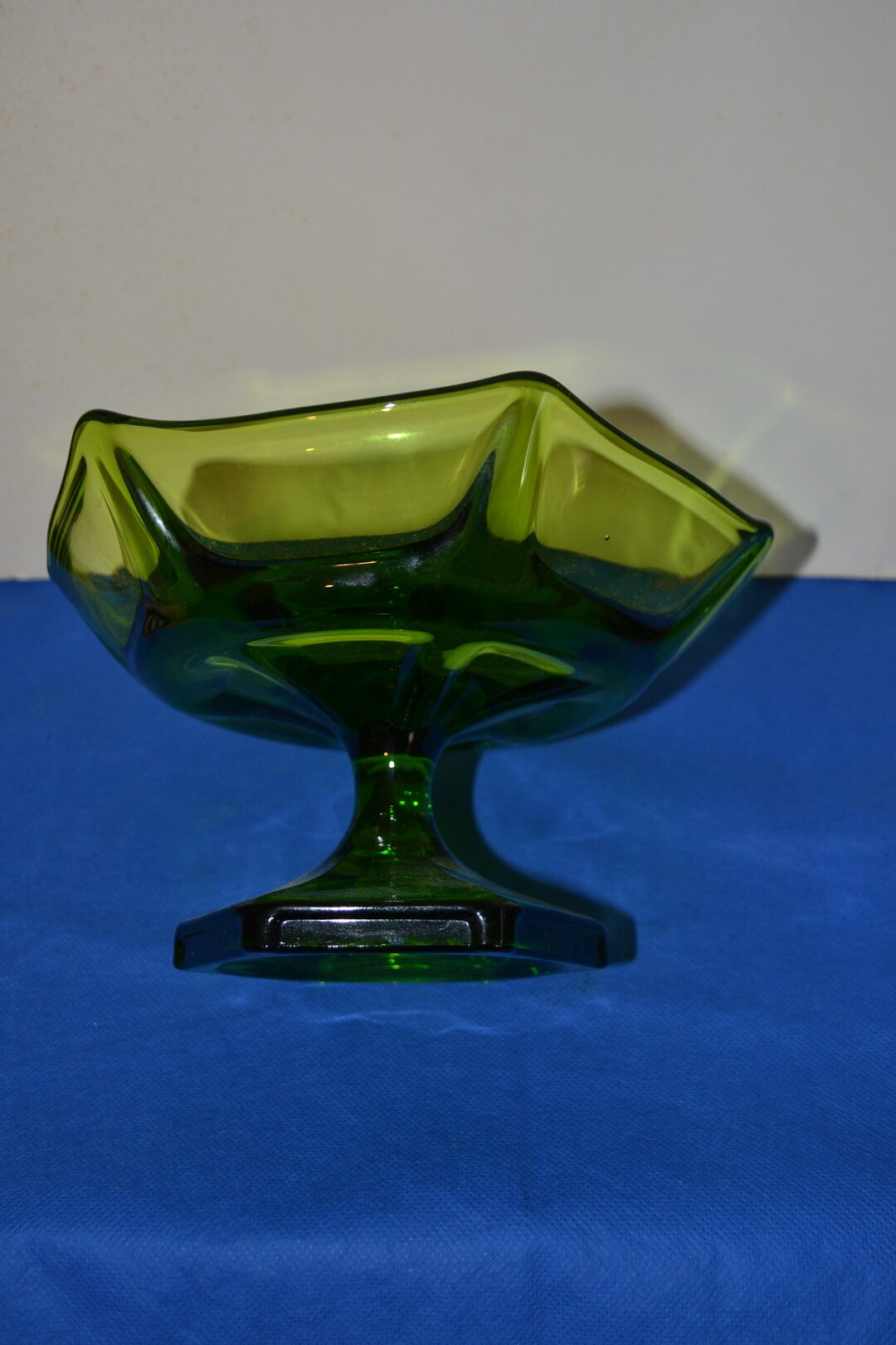 Vintage 1930s Glass Pedestal Centerpiece Bowl. Etsy