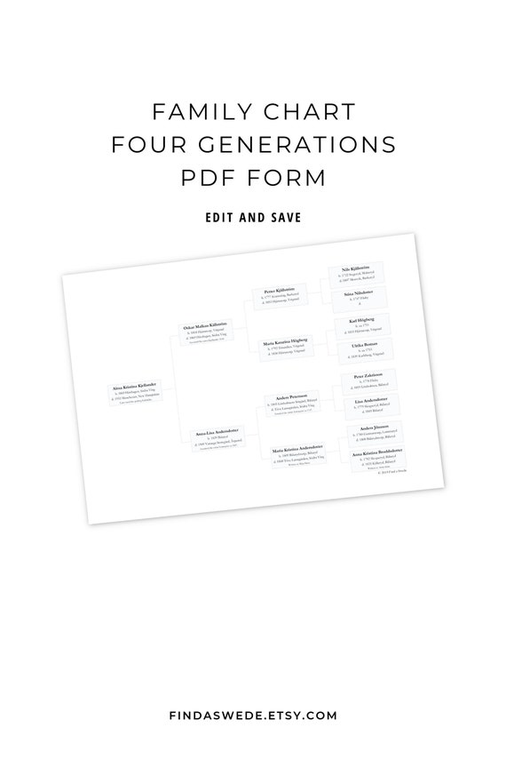 Four Generation Pedigree Chart Template