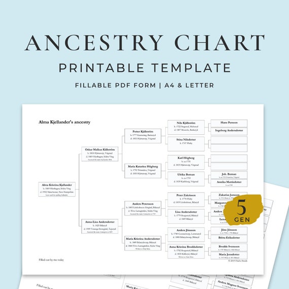 6 Generation Family Tree Template Free