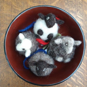 Needle felted sheep  bauble Christmas tree  decoration