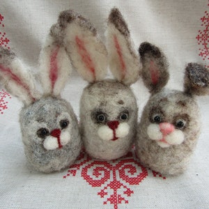 Needle felted grey bunny or hare