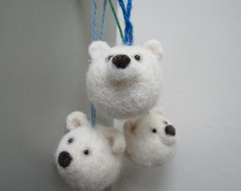 Details about   White Felt Polar Bear with Green Scarf Christmas Tree Decoration Fair Trade Gift 