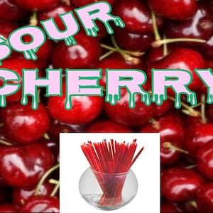 Sour Cherry  - Flavor Infused, 100% Natural, Raw & Unfiltered Honey Sticks (Sour Cherry)