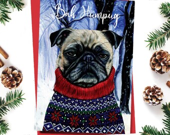 Pug dog Christmas stickers card making /& crafts Elf Santa Stocking Pudding