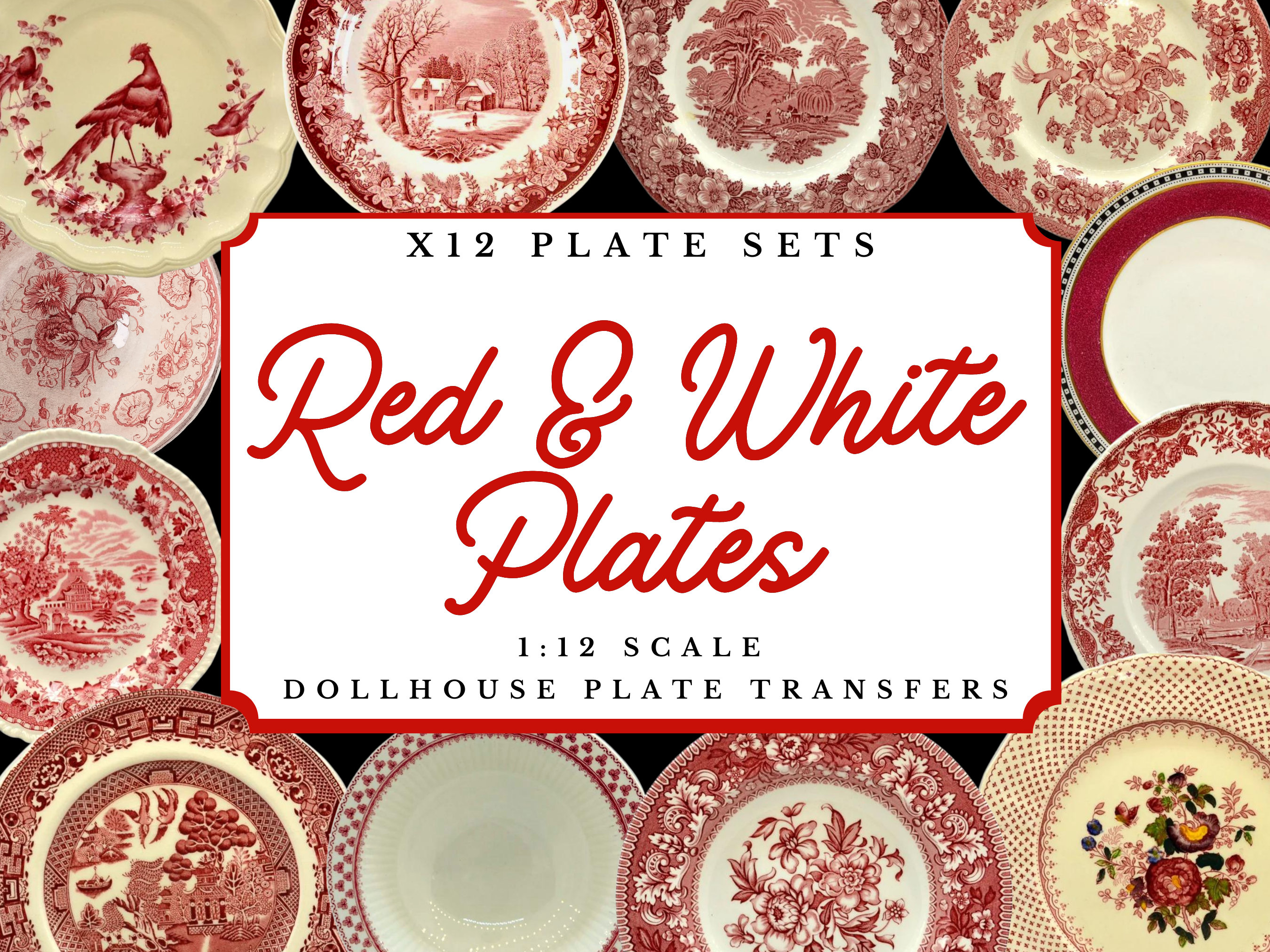 Antique Red Plates - Etsy