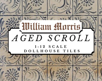 CASA DELLE BAMBOLE Scala 1:12 - Vassoio Decorativo Vintage In Legno Con Stampa Rosa E Rosa Di William Morris - Italia - Foto 8