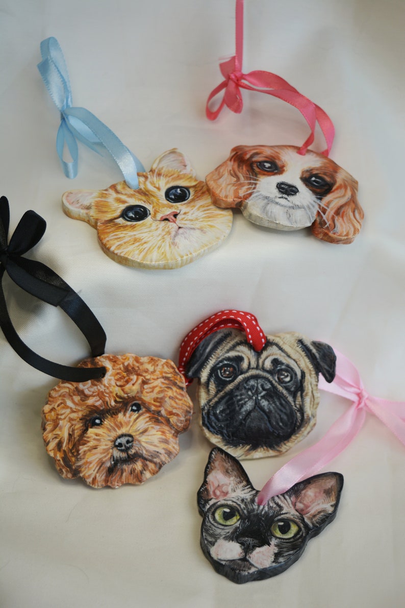 Pet Portrait Ceramic Bauble Bespoke Handpainted Etsy UK