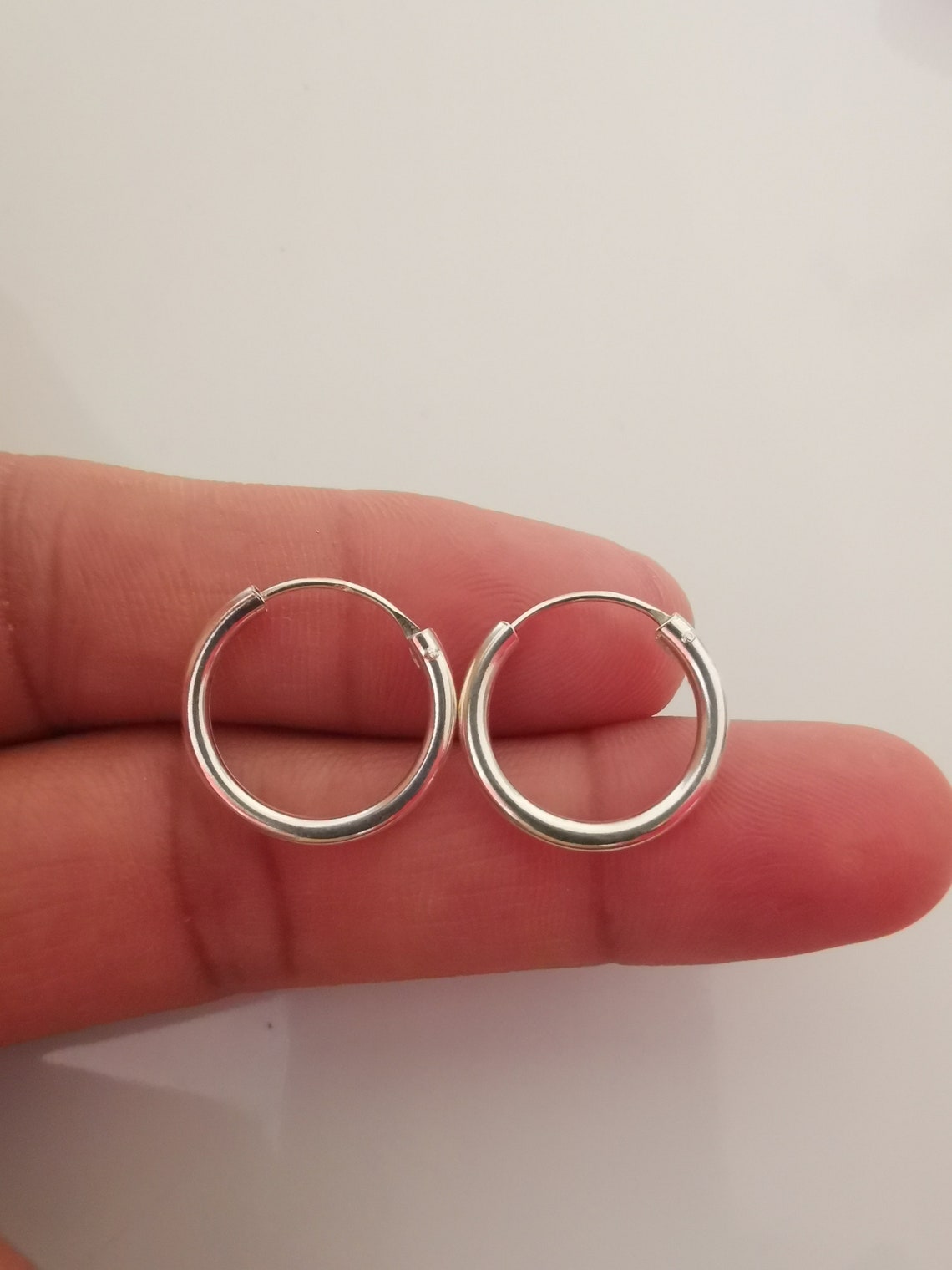 Sterling Silver 925 1 Pair thick and Plain Size 18mm Hoops Etsy