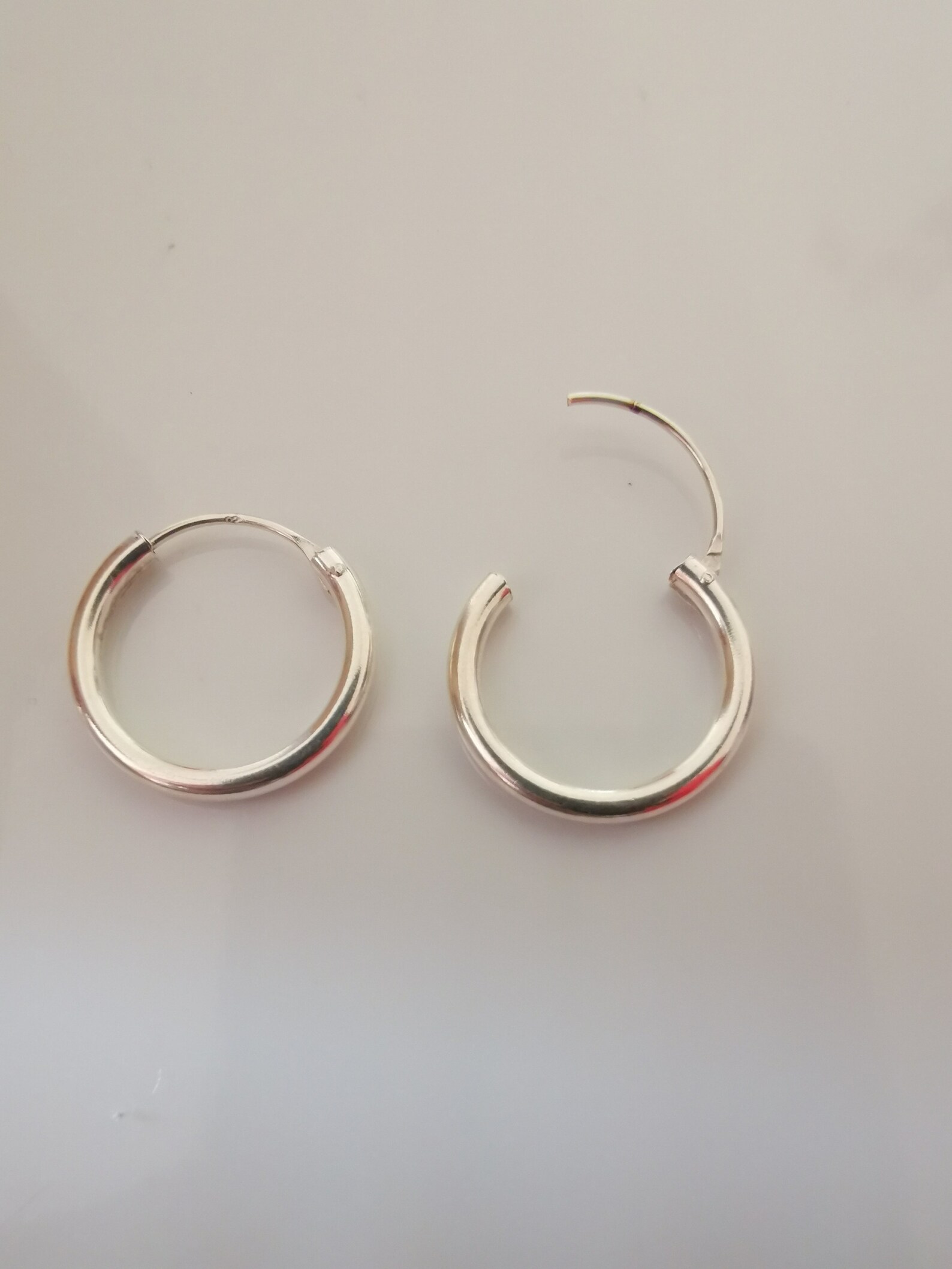 Sterling Silver 925 1 Pair thick and Plain Size 18mm Hoops - Etsy