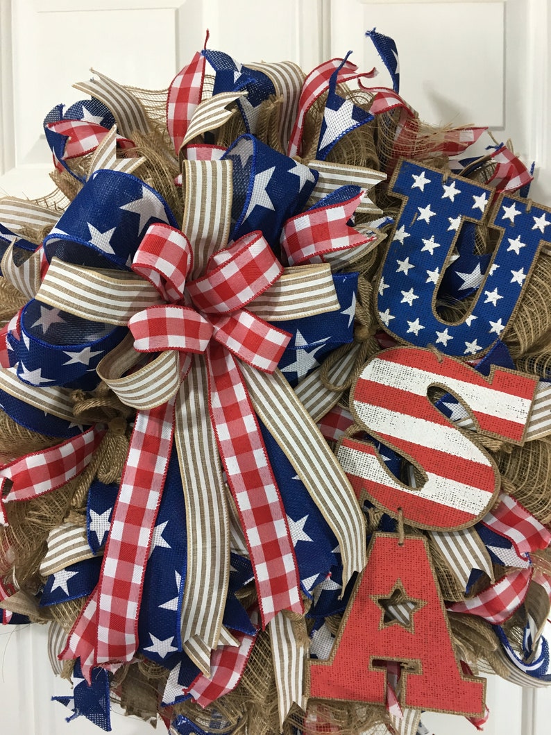 4th of July USA Wreath Military Wreath Rustic Wreath Independence Wreath Labor Day Country Wreath,