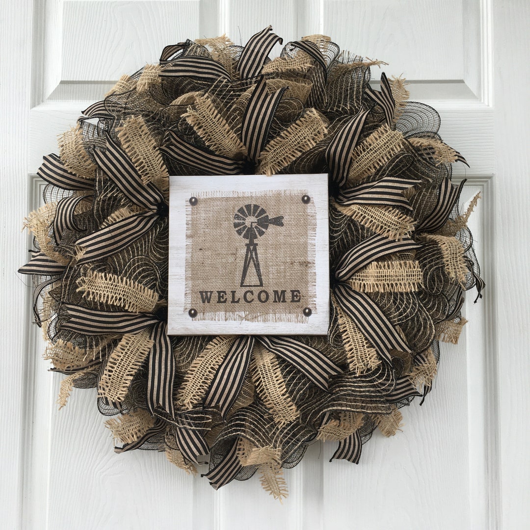 Farmhouse Welcome Wreath - Etsy