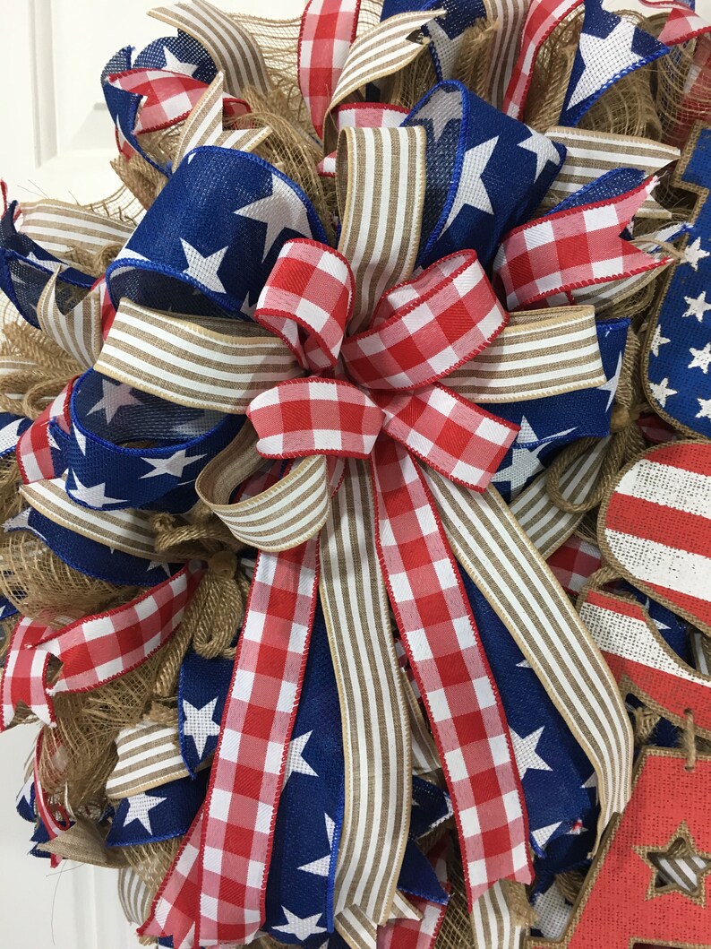 4th of July USA Wreath Military Wreath Rustic Wreath Independence Wreath Labor Day Country Wreath,