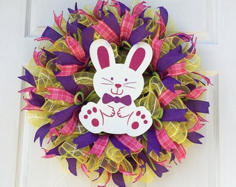 Easter Bunny Wreath, Ready to Ship