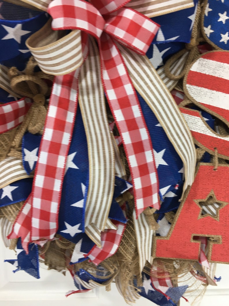 4th of July USA Wreath Military Wreath Rustic Wreath Independence Wreath Labor Day Country Wreath,
